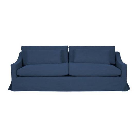 Hampton Feather Filled 3.5 Seater Sofa - Blue